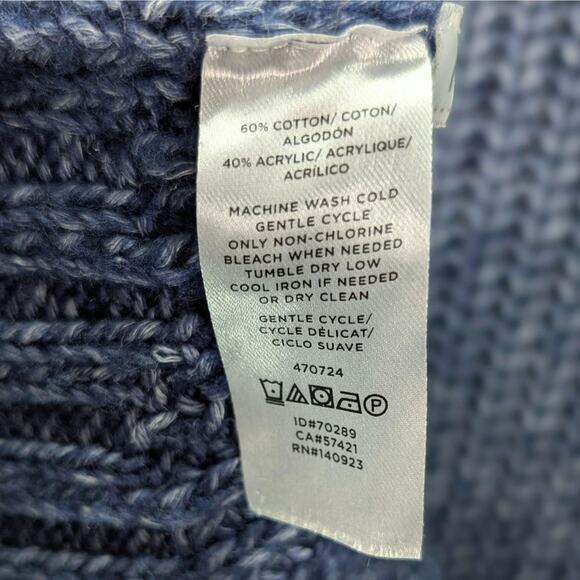 LOFT Lou & Grey Marled Knit Sweater Hygge Cozy Nautical Preppy Casual Blue Small - Picture 9 of 9